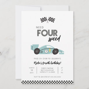 Invitación de cumpleaños para carrera de coches Ne