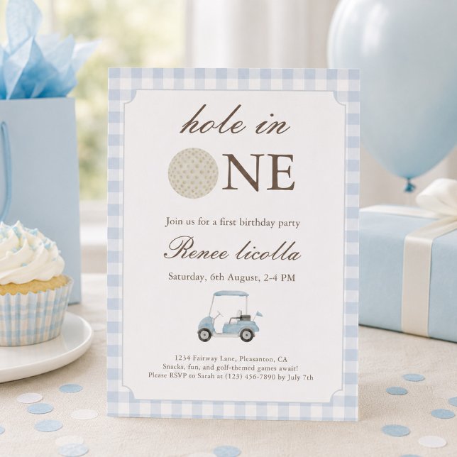 Invitación de cumpleaños para carrito de golf Blue (Subido por el creador)