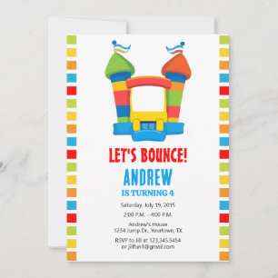 Invitación de cumpleaños para casa de rebote
