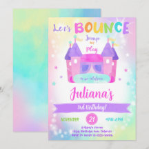 Invitación de cumpleaños para casa de rebote arcoí