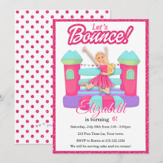 Invitación de cumpleaños para casa de rebote de mu