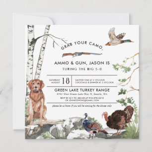 Invitación de cumpleaños para caza de pavos