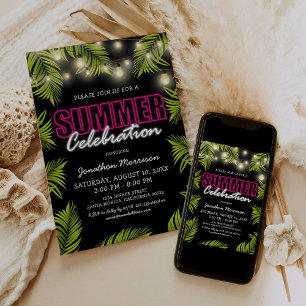 Invitación de cumpleaños para celebración de veran