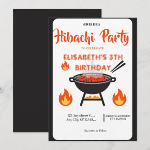 Invitación de cumpleaños para cena de Hibachi japo