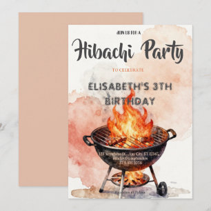 Invitación de cumpleaños para cena de Hibachi japo