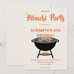 Invitación de cumpleaños para cena de Hibachi japo