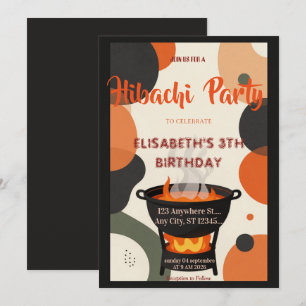 Invitación de cumpleaños para cena de Hibachi japo