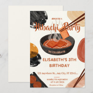 Invitación de cumpleaños para cena de Hibachi japo