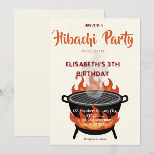 Invitación de cumpleaños para cena de Hibachi japo