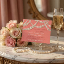 Invitación de cumpleaños para cena elegante perla