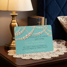 Invitación de cumpleaños para cena elegante perla
