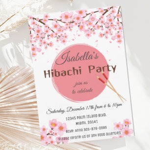 Invitación de cumpleaños para cena japonesa en Hib