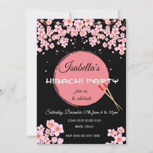 Invitación de cumpleaños para cena japonesa Hibach