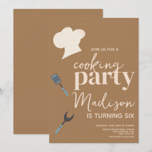 Invitación de cumpleaños para chefs de cocina