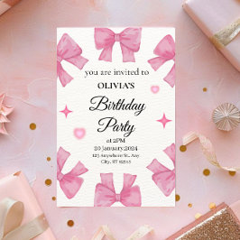 Invitación de cumpleaños para Chicas con arcos de