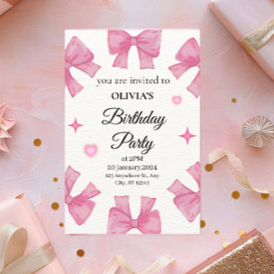 Invitación de cumpleaños para Chicas con arcos de 