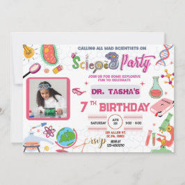 Invitación de cumpleaños para Chicas de Mad Scienc