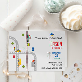 Invitación de cumpleaños para chicos de tránsito u