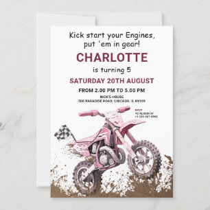 Invitación de cumpleaños para ciclismo de suciedad