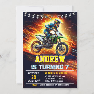 Invitación de cumpleaños para ciclismo motocross p