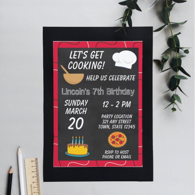 Invitación de cumpleaños para cocinar para el chef (Subido por el creador)