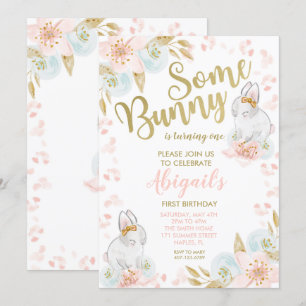 Invitación de cumpleaños para conejitos, invitació
