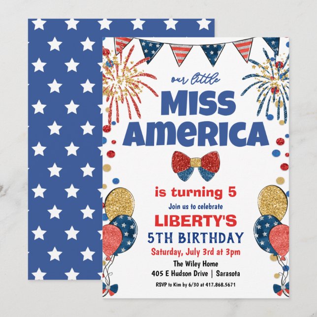 Invitación de cumpleaños para cualquier edad - 4 d (Anverso / Reverso)