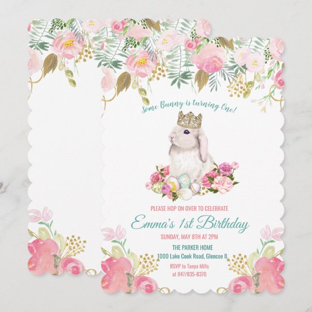 Invitación de cumpleaños para cualquier edad - Alg (Anverso / Reverso)