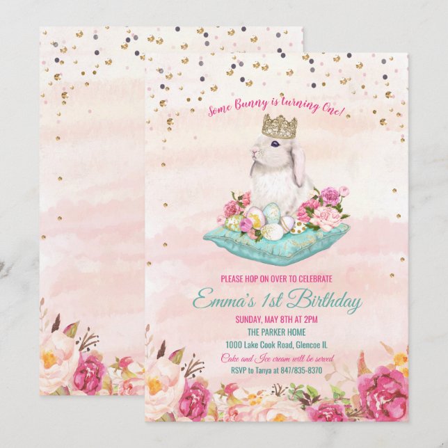 Invitación de cumpleaños para cualquier edad - Alg (Anverso / Reverso)