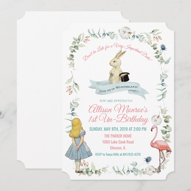 INVITACIÓN DE CUMPLEAÑOS PARA CUALQUIER EDAD - Ali (Anverso / Reverso)