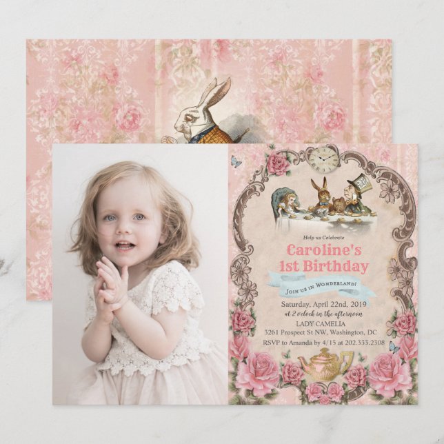 Invitación de cumpleaños para cualquier edad - Ali (Anverso / Reverso)