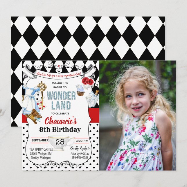 INVITACIÓN DE CUMPLEAÑOS PARA CUALQUIER EDAD - Ali (Anverso / Reverso)