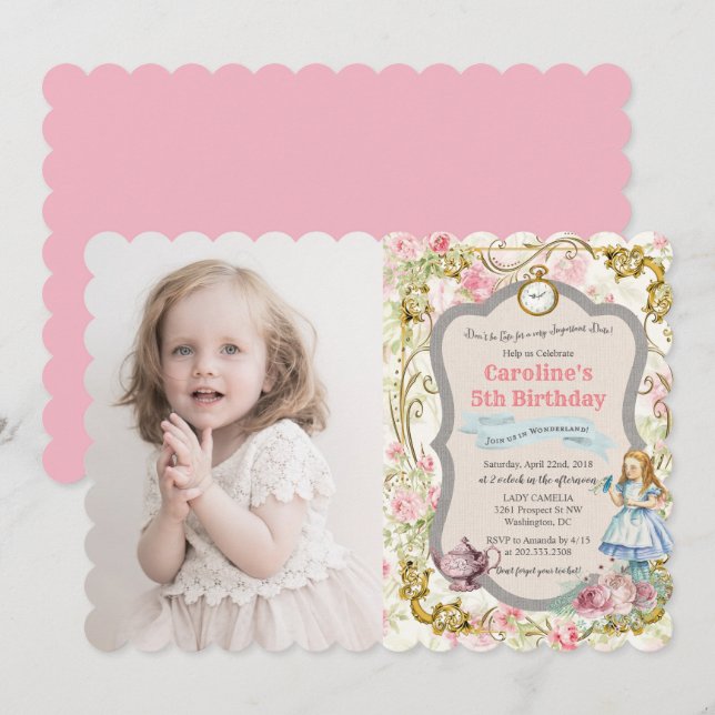 INVITACIÓN DE CUMPLEAÑOS PARA CUALQUIER EDAD - Ali (Anverso / Reverso)