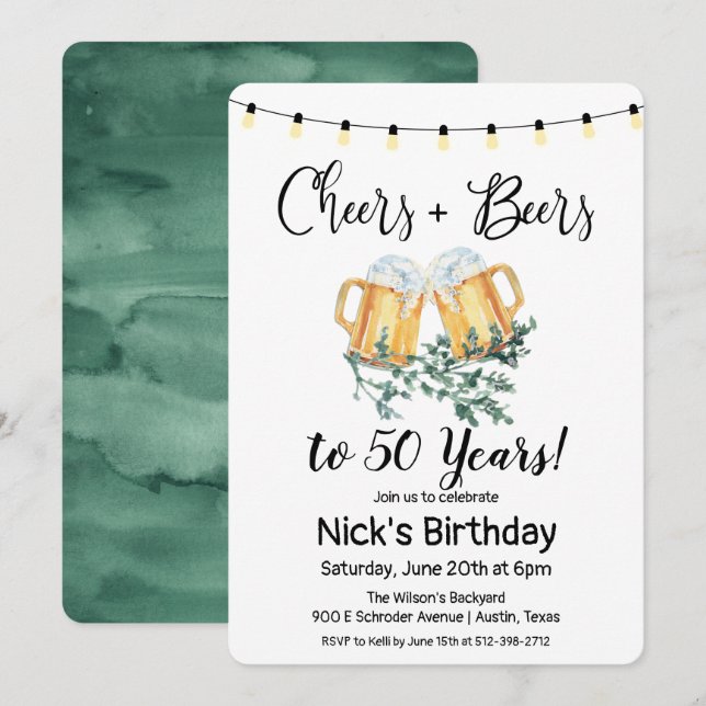 INVITACIÓN DE CUMPLEAÑOS PARA CUALQUIER EDAD - Che (Anverso / Reverso)