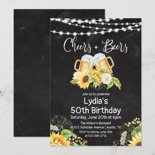 INVITACIÓN DE CUMPLEAÑOS PARA CUALQUIER EDAD - Che (Anverso / Reverso)