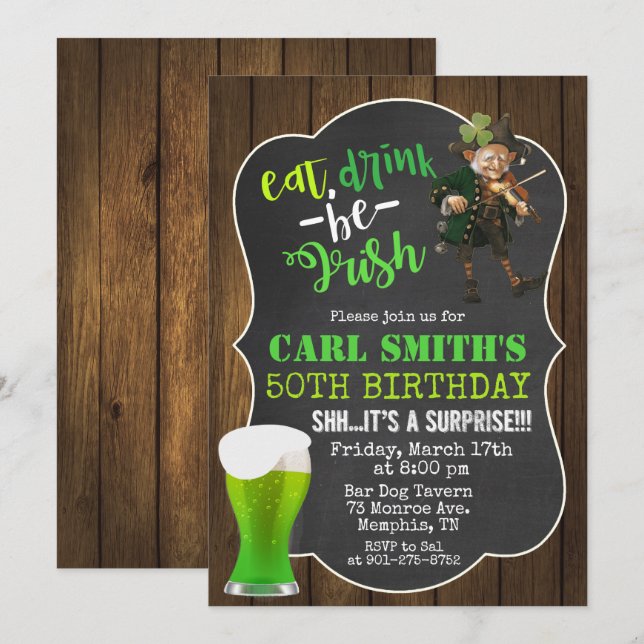 INVITACIÓN DE CUMPLEAÑOS PARA CUALQUIER EDAD - Com (Anverso / Reverso)