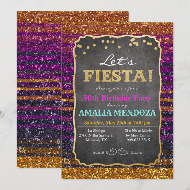 INVITACIÓN DE CUMPLEAÑOS PARA CUALQUIER EDAD CON B (Anverso / Reverso)