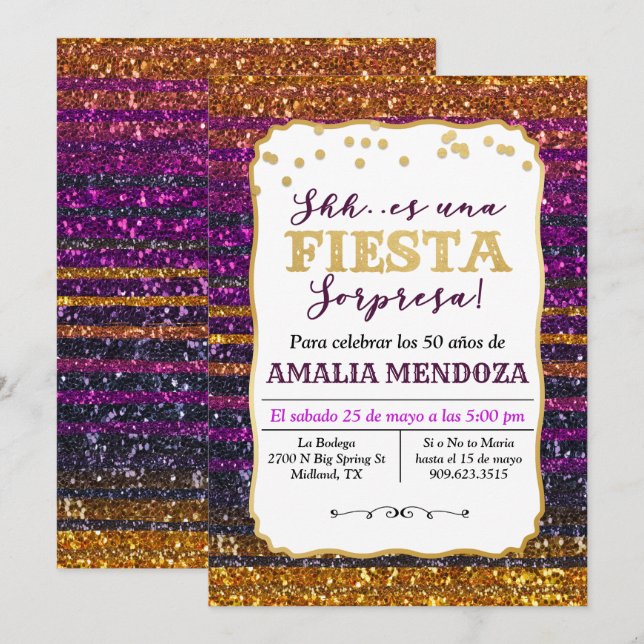 INVITACIÓN DE CUMPLEAÑOS PARA CUALQUIER EDAD CON B (Anverso / Reverso)