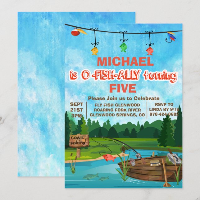 Invitación de cumpleaños para cualquier edad - De  (Anverso / Reverso)