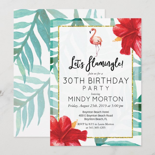 INVITACIÓN DE CUMPLEAÑOS PARA CUALQUIER EDAD - Vam (Anverso / Reverso)