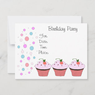 Invitación de cumpleaños para Cupcake