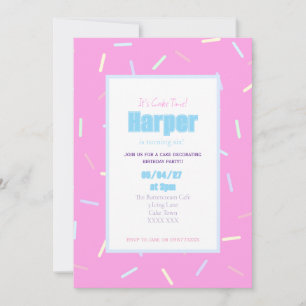 Invitación de Cumpleaños para Decoración de Torta