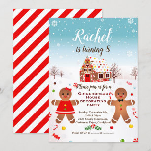 invitación de cumpleaños para decorar casa de pan 