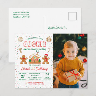 Invitación de cumpleaños para decorar galletas con
