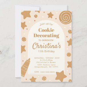 Invitación de cumpleaños para decorar galletas dul