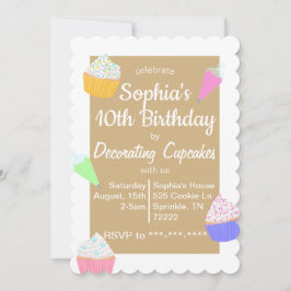 Invitación de cumpleaños para decorar pasteles