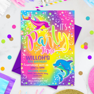 Invitación de cumpleaños para delfines: Invitación