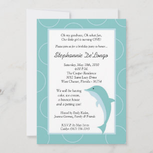 Invitación de cumpleaños para delfines oceánicos t
