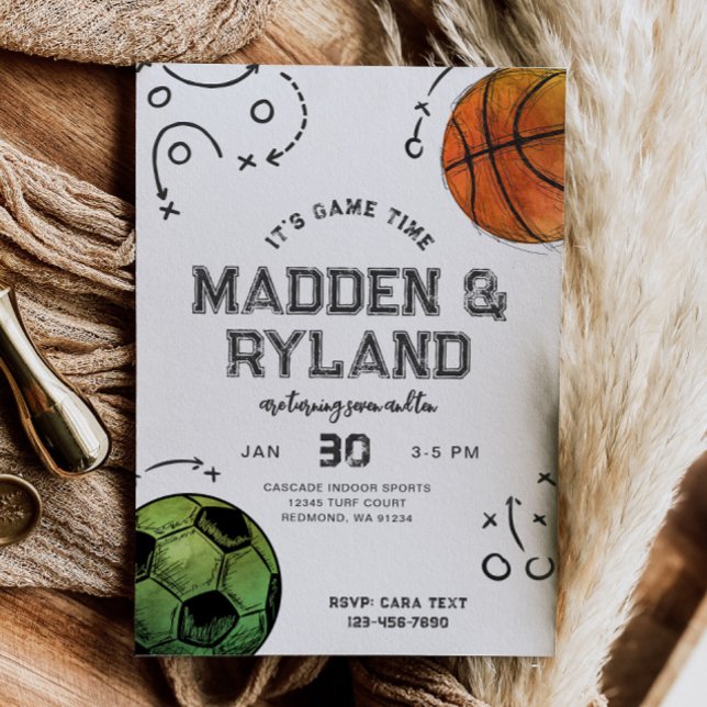 Invitación de cumpleaños para deportes conjuntos (Subido por el creador)