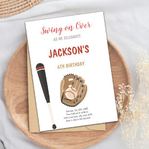 Invitación de cumpleaños para deportes de béisbol